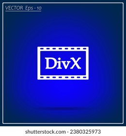 Video icon on a blue background. Video vector icon.