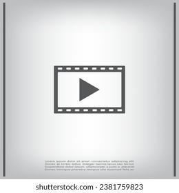 Video icon on a blue background. Video vector icon.