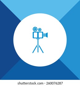 Video Icon on Blue Background. Eps-10.