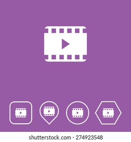 Video Icon on Flat UI Colors with Different Shapes. Eps-10.