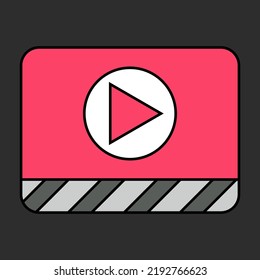 Videosymbol auf grauem Hintergrund