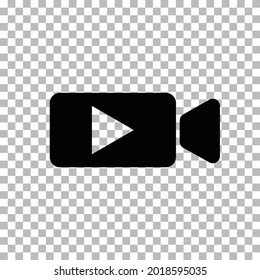 video icon on transparent background. video sign. video camera symbol. flat style.