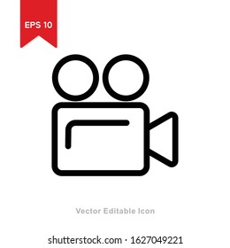video icon with outline atyle