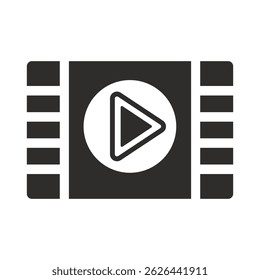 video icon, pause symbol, flat vector illustration on white background