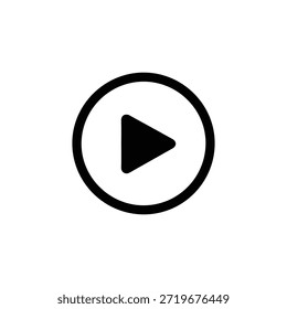 Video icon. Play button Media player silhouette vector icon illustration