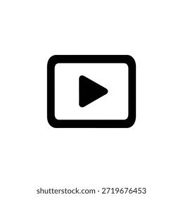 Video icon. Play button Media player silhouette vector icon illustration