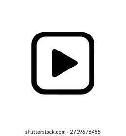 Video icon. Play button Media player silhouette vector icon illustration