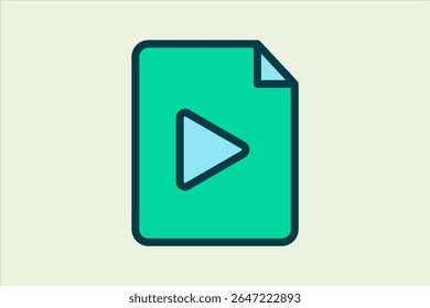 Video icon. icon related to UI elements. suitable for web site, app, user interfaces,element, printable etc. flat line icon style. simple vector design editable