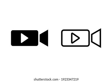 Video Icon Set. Video Camera Icon Vector. Movie Sign. Cinema