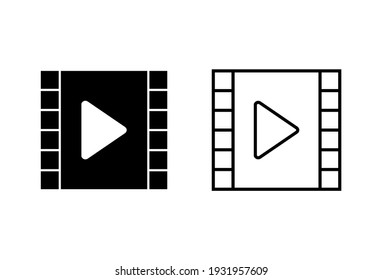 Video icon set. video camera icon vector. movie sign. cinema