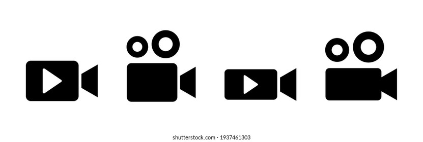 Video icon set. video camera icon vector. movie sign. cinema