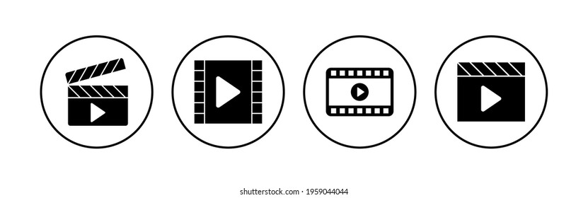 Video icon set. video camera icon vector. movie sign. cinema