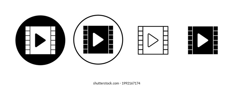 Video icon set. video camera icon vector. movie sign. cinema