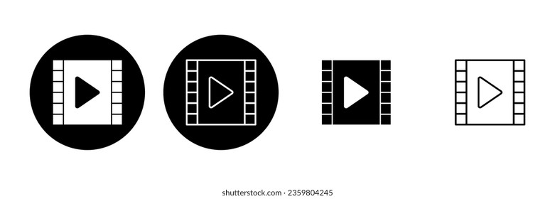 Video icon set. video camera icon vector. movie sign. cinema