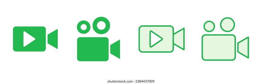 Video icon set. video camera icon vector. movie sign. cinema