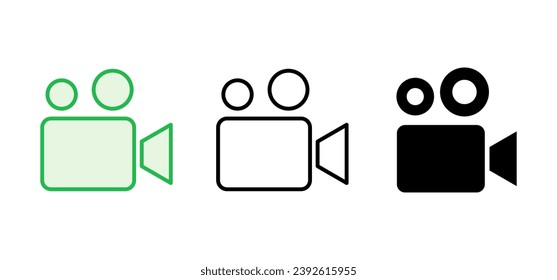 Video icon set. video camera icon vector. movie sign. cinema