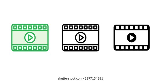 Video icon set. video camera icon vector. movie sign. cinema