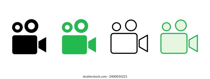 Video icon set. video camera icon vector. movie sign. cinema