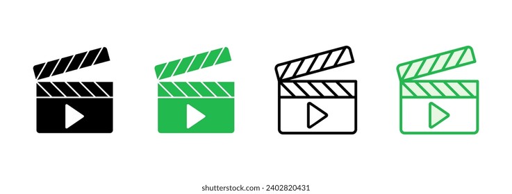 Video-Icon-Set. Bildkamera-Icon-Vektorgrafik. Filmzeichen. Kino