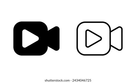 Video icon set. video camera icon vector. movie sign. cinema