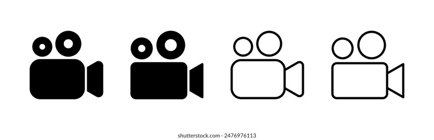 Video icon set. video camera icon vector. movie sign. cinema