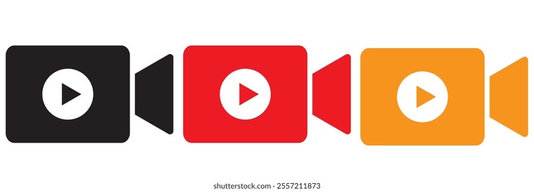 Video icon set. video camera icon vector. movie sign. cinema