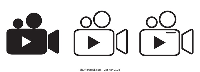 Video icon set. video camera icon vector. movie sign. cinema