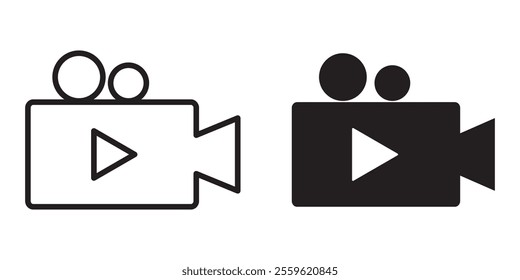 Video icon set. video camera icon vector. movie sign. cinema camera icon.