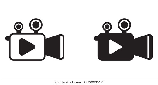 Video icon set. video camera icon vector. movie sign. cinema
