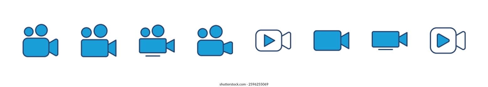 Video icon set. video camera icon vector. movie sign. cinema