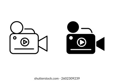 Video icon set. video camera icon vector. movie sign. cinema