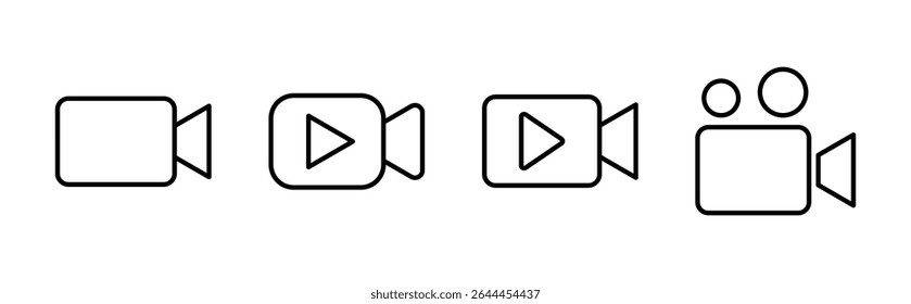 Video icon set. video camera icon vector. movie sign. cinema