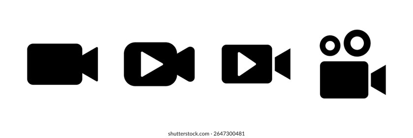 Video icon set. video camera icon vector. movie sign. cinema