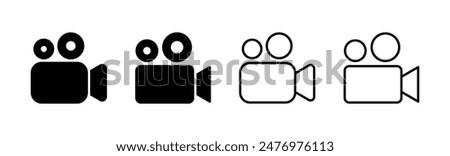 Video icon set. video camera icon vector. movie sign. cinema