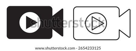 Video icon set. Video camera icon vector. Movie sign. Video camera icon set in generic style. Film, movie sign symbol.