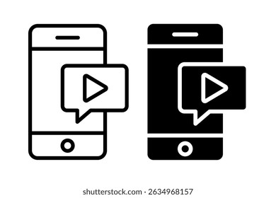 Conjunto de ícones de vídeo. Contendo câmera, vídeo, player, reproduzir, pausar, emudecer, mídia, online, ao vivo, streaming, produção, difusão, gravador, móvel, legendas, monitor, filme, cinema, símbolo, logotipo. Vetor.