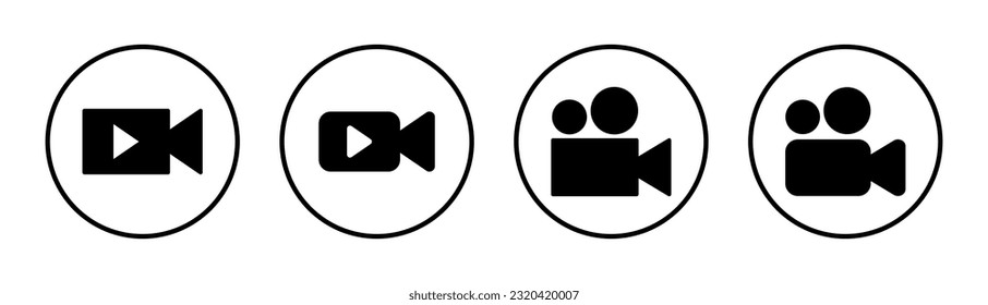 Bild-Icon-Set-Illustration. Bildkamerazeichen und -symbol. Filmzeichen. Kino