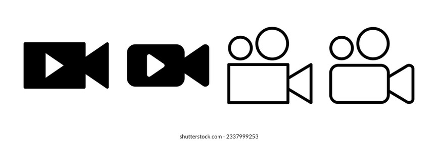 Video icon set illustration. video camera sign and symbol. movie sign. cinema