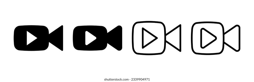 Video icon set illustration. video camera sign and symbol. movie sign. cinema