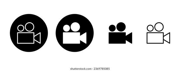 Video icon set illustration. video camera sign and symbol. movie sign. cinema