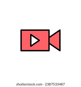 Video icon set illustration. video camera sign and symbol. movie sign. cinema