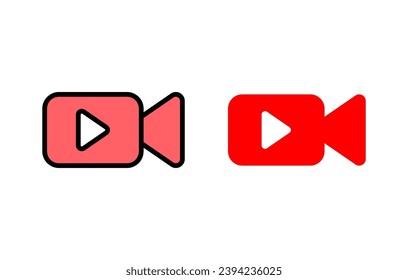 Video icon set illustration. video camera sign and symbol. movie sign. cinema