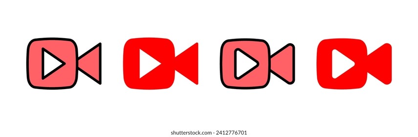 Video icon set illustration. video camera sign and symbol. movie sign. cinema