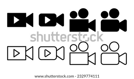 Video icon set illustration. video camera sign and symbol. movie sign. cinema