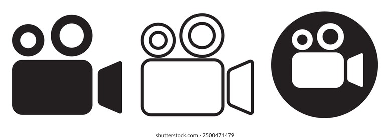 Video icon set isolated on white background. Vector illustration.
