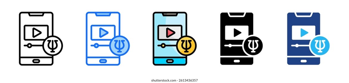 Video Icon Set Multiple Style Collection
