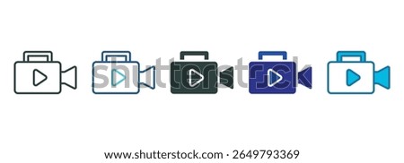 Video Icon Set Multiple Style Of