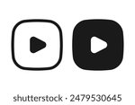 Video icon set. Play buttons. Media player vector icons. Shorts video vector illustration