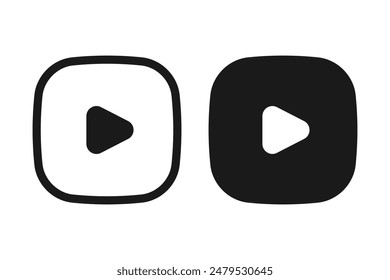 Video conjunto de iconos. Juega Botones. Iconos vectoriales del reproductor multimedia. Versiones cortas Video Ilustraciones vectoriales