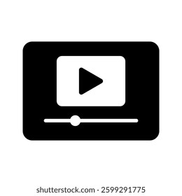 Video icon set. Video Player sign. Flat illustration of vector icon on white background